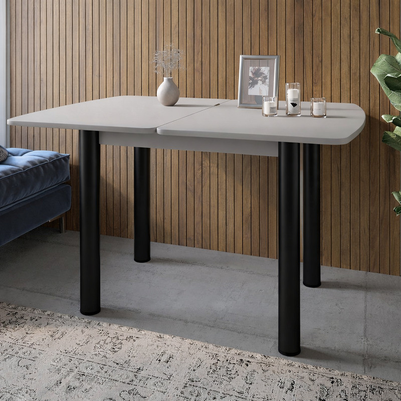 Обеденный стол раскладной LION Нота черные ножки Кашемир 60x90/90x120 (LION-045140) Львов - изображение 1