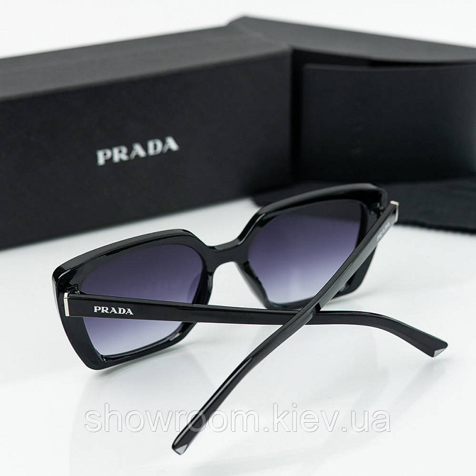 Жіночі брендові сонцезахисні окуляри Prada (22271) black Київ - фото 3