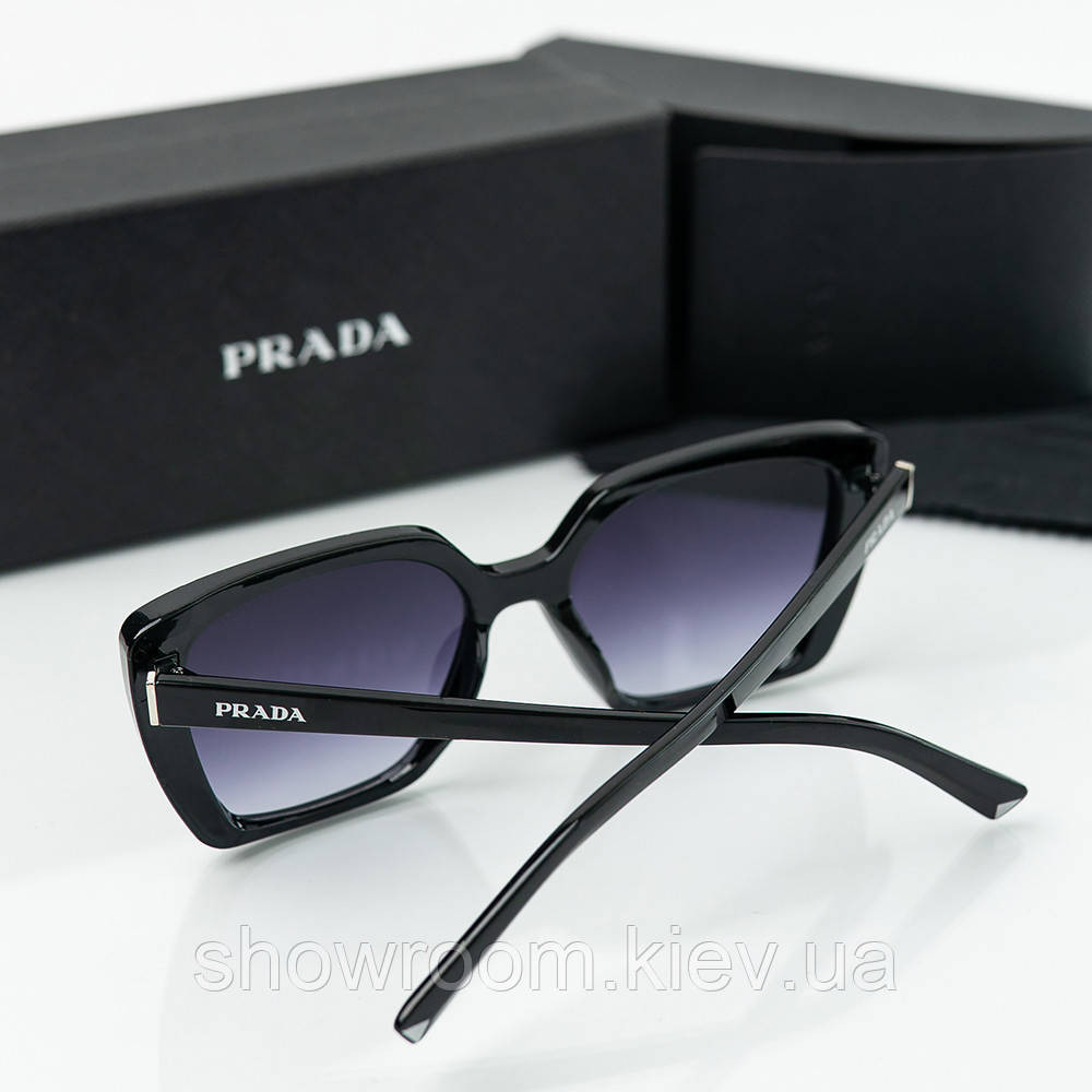 Жіночі брендові сонцезахисні окуляри Prada (22271) black Київ - фото 3