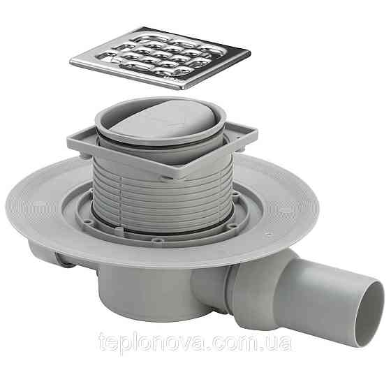 Трап с сухим затвором VIEGA ф50, нерж., решетка 100*100, горизонт.  583217 Черновцы