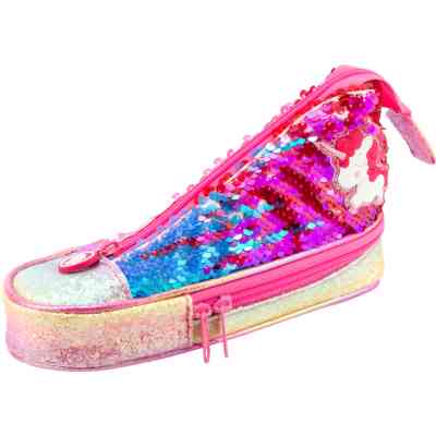 Пенал Cool For School у формі кеда з паєтками 2 відділення Рожевий (5987-pink) Вінниця