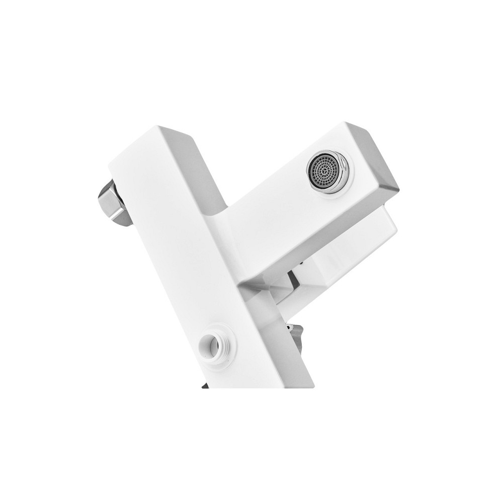 Смеситель для ванны Plamix Kubus-009 EURO SET белый с душевым шлангом и лейкой Харьков - изображение 6