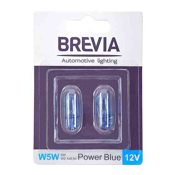 Лампа розжарювання Brevia W5W 12V 5W W2.1x9.5d Power Blue B2, 2шт Київ