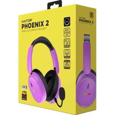 Наушники Hator Phoenix 2 Wireless Hi-Res SyncHUB Cyber Violet (ESH42) Винница