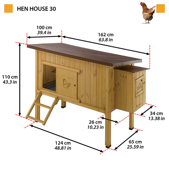 Дерев'яний будиночок для курей Ferplast Hen House (Ферпласт Хен Хаус) 162 x 100 x h 110 см - 30 Запоріжжя