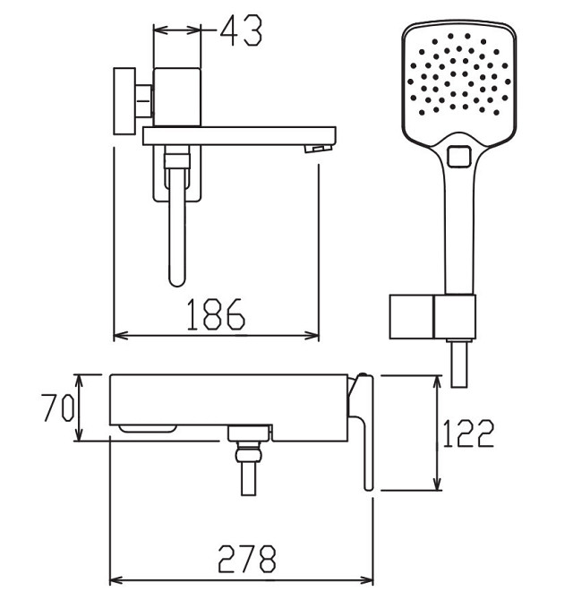 Змішувач для ванни з коротким виливом KOER KB-41039-01 (Колір хром) (KR5996)   ( 24776 ) Харьков - изображение 4