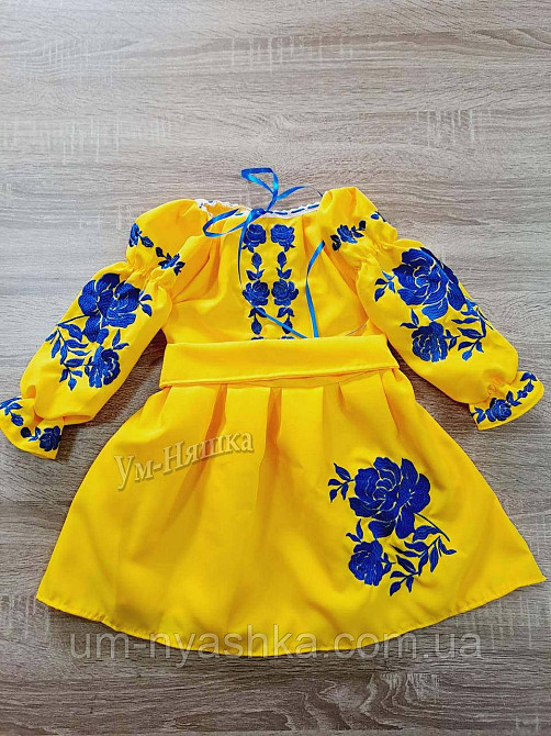 Сукня вишиванка жовто-синя Троянда жовто-синя Кривий Ріг - фото 2