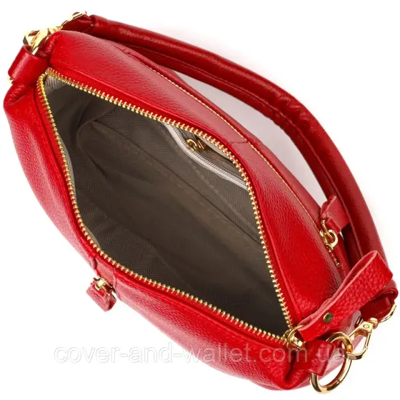 Женская сумка через плечо из натуральной кожи красного цвета Leather Collection Киев