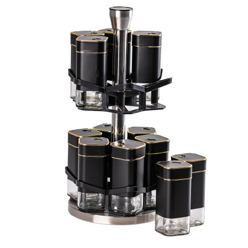 Набір для спецій карусель на підставці 12 баночок по 120 мл HP531T1026HJ Коломыя - изображение 3