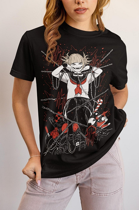 Футболка чоловіча з аніме принтом Моя геройська академія оверсайз (S/M/L) Чорний AnimeJ0490 Дніпро - фото 9