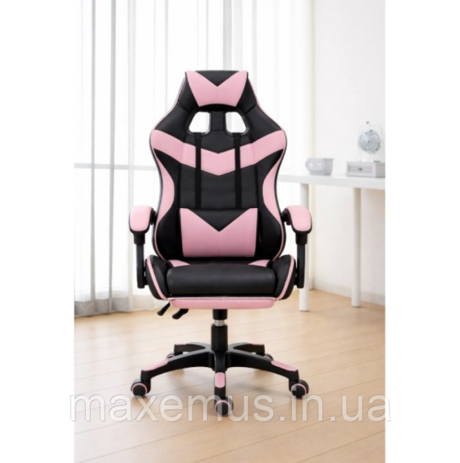 Кресло геймерское раскладное Bonro BN-810 с подставкой для ног геймерский стул компьютерный розовый Мостиська - фото 9