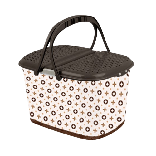 Кошик для пікніку 510*355*280h/мм з малюнком Louis Vuitton коричневий ELIF Житомир