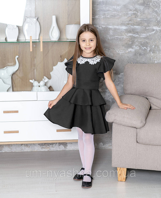 Красиве шкільне плаття з воланами Уенсдей 104-152 Кривий Ріг - фото 9