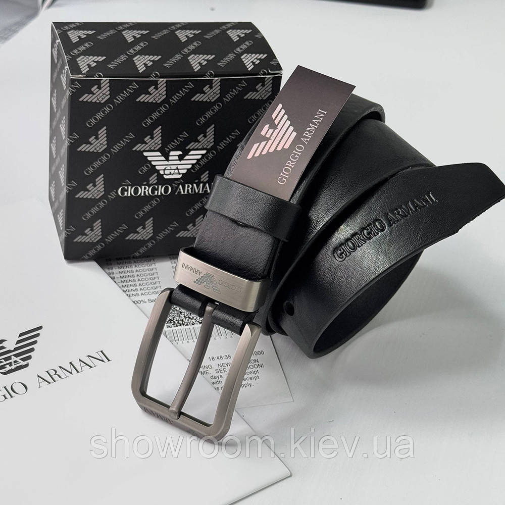 Мужской кожаный брендовый ремень GA (301) Киев - изображение 4