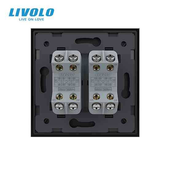 LIVOLO Двоклавішний перехресний вимикач LIVOLO чорний матовий скло Коломия