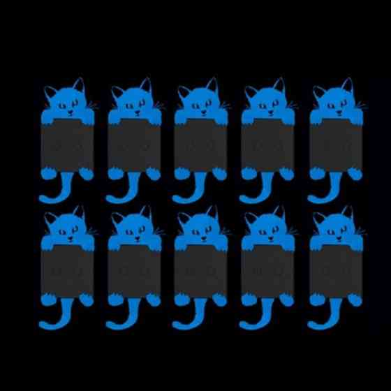 Фосфорна наклейка Кіт 10 на 8 см блакитний Київ