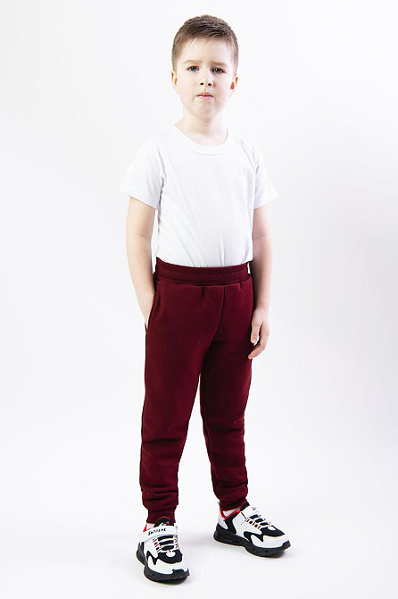 Штани спортивні дитячі та підліткові, бордові, топ Крохатушка одяг Київ - фото 3