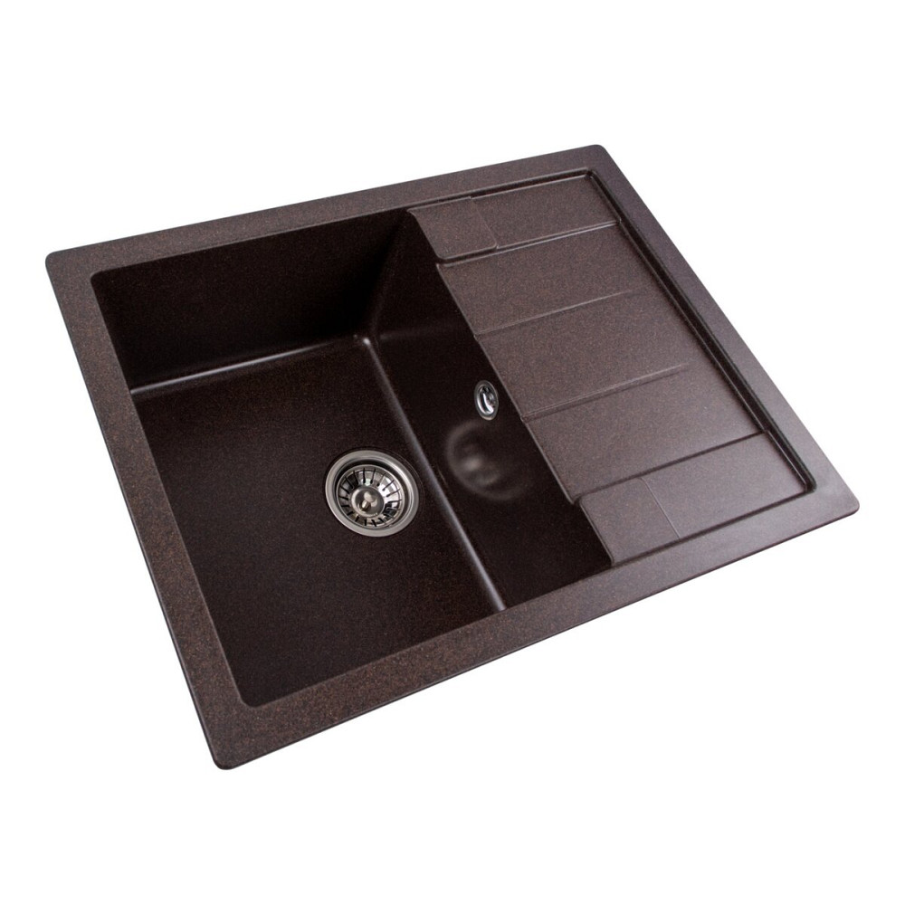 PLATINUM Гранітна мийка для кухні Platinum 6550 INTENSO матова Шоколад Київ - фото 3