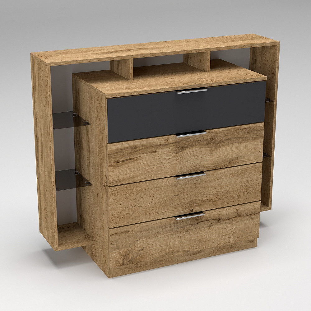 Комод Крістал, Дуб Аппалачі/Антрацит, 1200/450/1000 Львів - фото 2