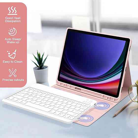 Протиударний чохол-книжка з клавіатурою на Samsung Galaxy Tab S7 FE+/S7+/S8+ 12.4" Дніпро