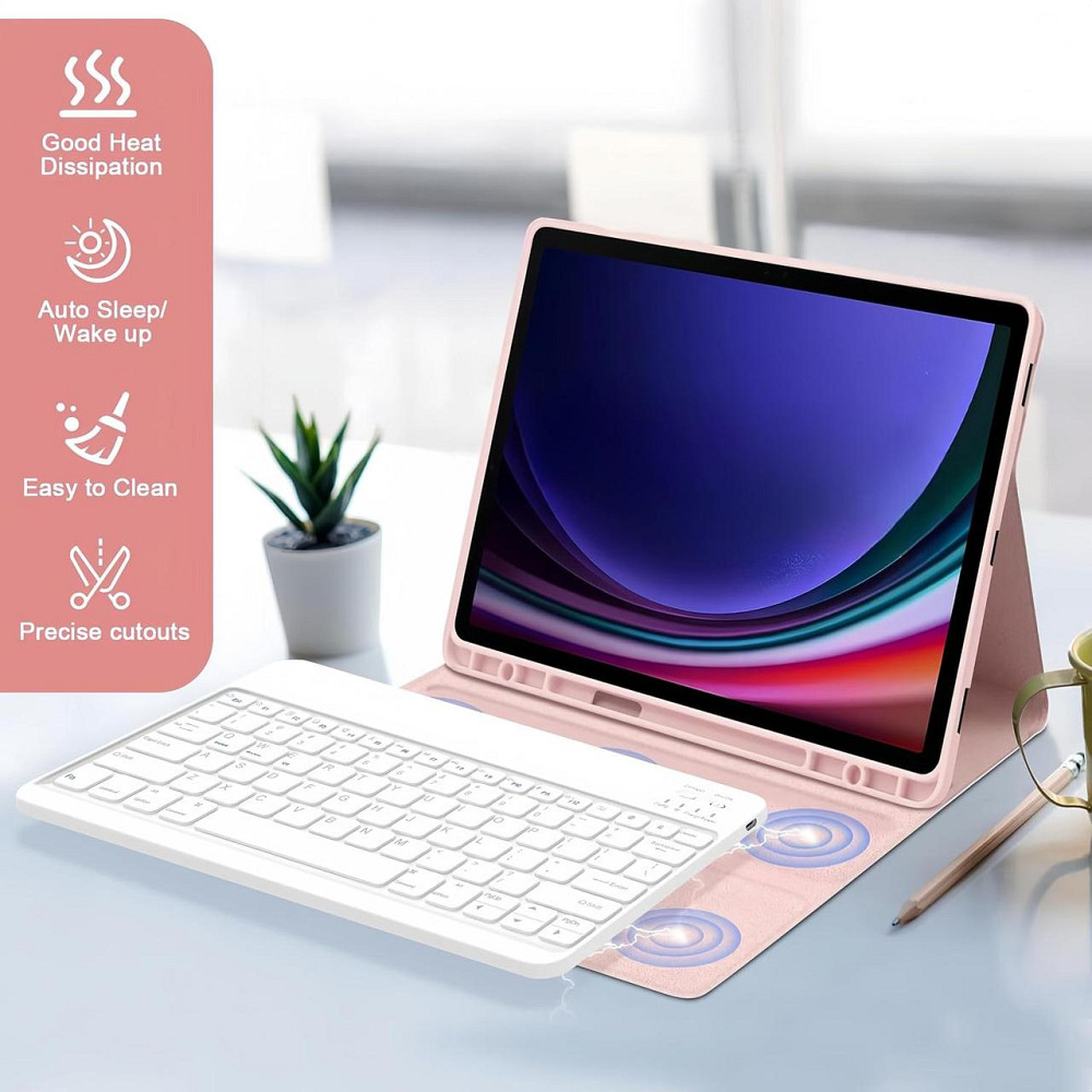 Протиударний чохол-книжка з клавіатурою на Samsung Galaxy Tab S7 FE+/S7+/S8+ 12.4" Дніпро - фото 5
