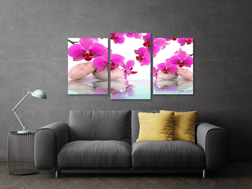 Модульная картина в гостиную / спальню Орхідея на камінях Art-624_3 70x130 см Киев - изображение 3