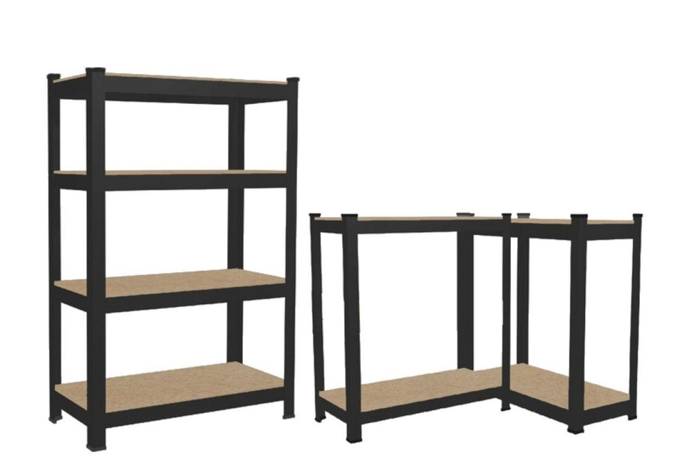 Стеллаж металлический 150x70x30 4 полки (черный) Киев - изображение 3