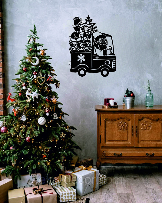 Декоративное настенное Панно «Новый год», Декор на стену 90*68 см, Чёрный Киев - изображение 1