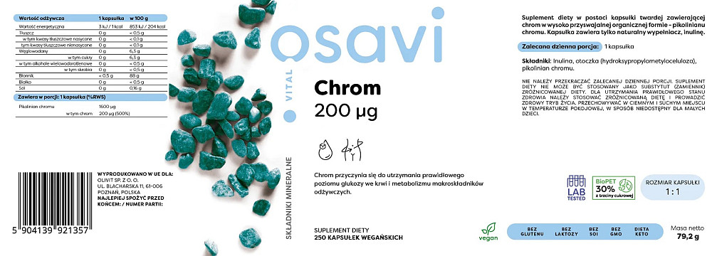 Хром Osavi Chromium 200 мг 250 капсул Луцк - изображение 2
