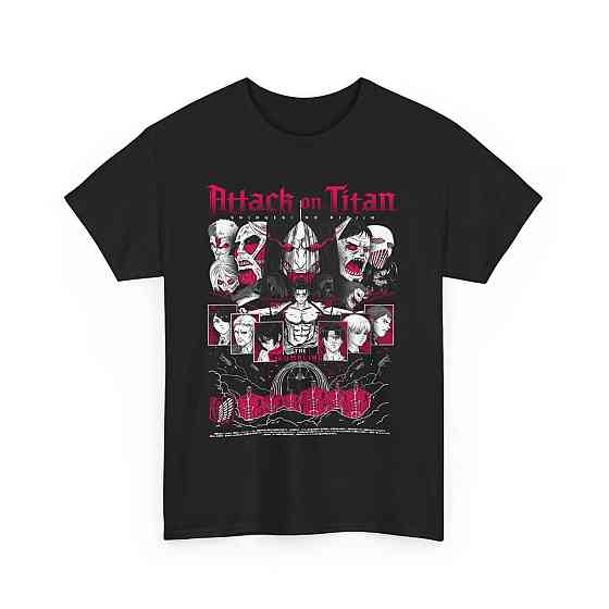 Футболка для мальчика аниме Атака титанов оверсайз (рост от 165 до 180 ) Черний AnimeJ0461m Днепр