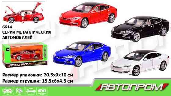 Машина металл 6614 (24шт/2)"АВТОПРОМ" 1:32 Tesla Model S,4 цвета-микс в ящике, батар.,свет,звук,откр Київ
