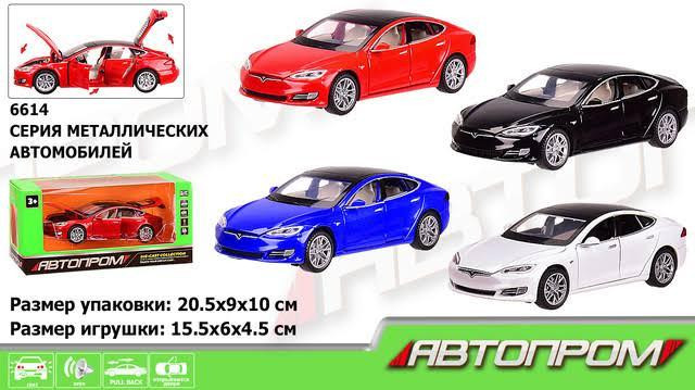 Машина металл 6614 (24шт/2)"АВТОПРОМ" 1:32 Tesla Model S,4 цвета-микс в ящике, батар.,свет,звук,откр Київ - фото 1