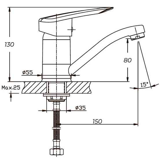 Змішувач для умивальника Haiba Disk 555    ( HB0058 ) 31835 Харків