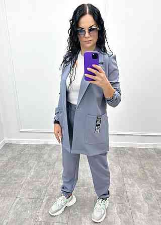 Жіночий повсякденний костюм "Altera" оптом | Норма і батал | Розпродаж моделі Сірий, 50-52 Київ