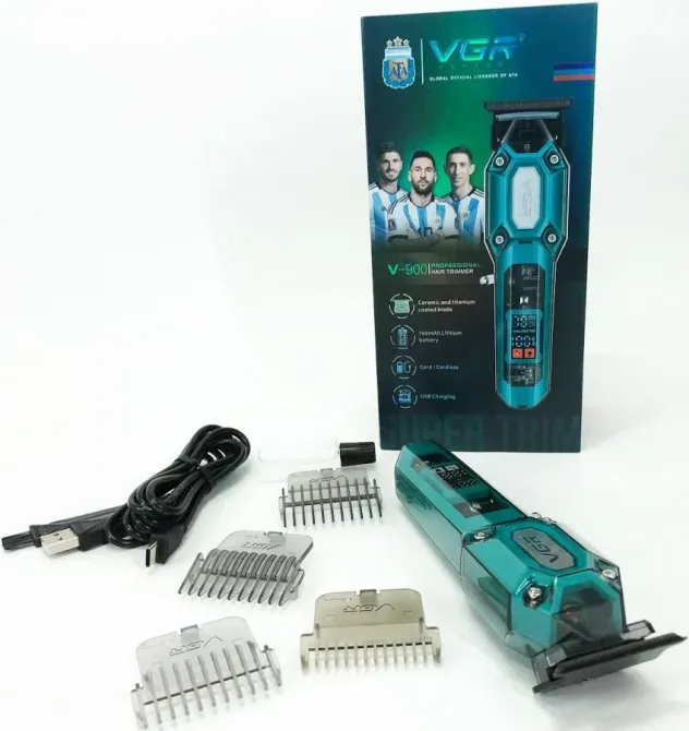 Набір Акумуляторна машинка для стрижки VGR V900 5 насадок регулювання довжини, щітка для очищення Одеса - фото 10