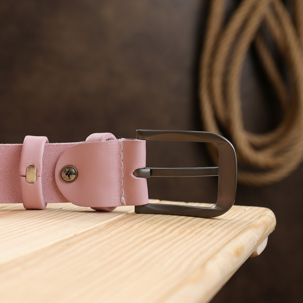 Женский кожаный ремень Vintage 20778 Розовый Киев - изображение 9