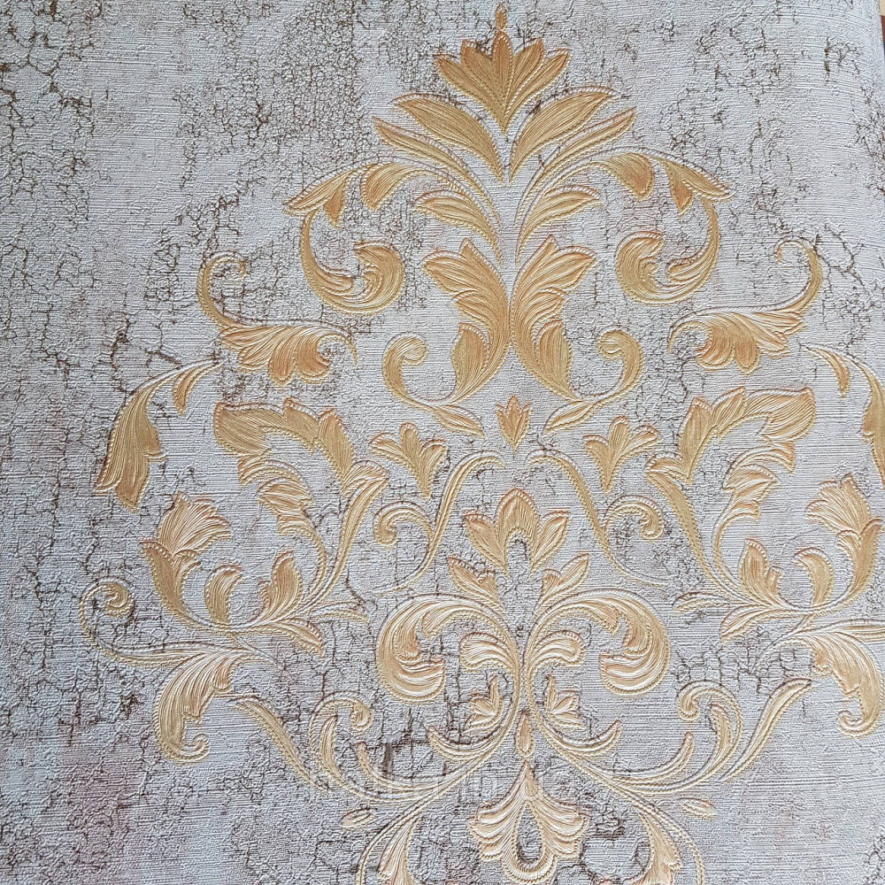 Обои метровые винил на флизелине Decowall Retro вензеля золотом крупные структурные на голубом под старину Киев - изображение 3