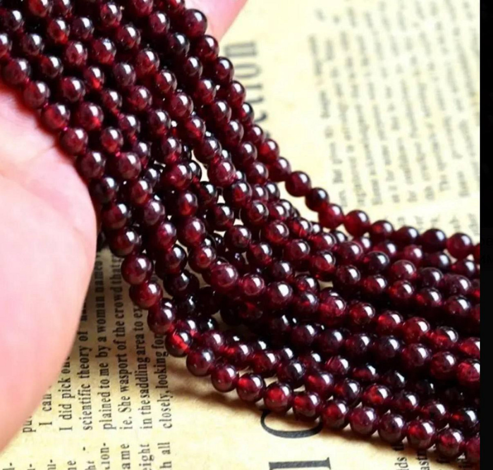 Гранат натуральный 4 мм – бусины на нити 90 шт Киев - изображение 2