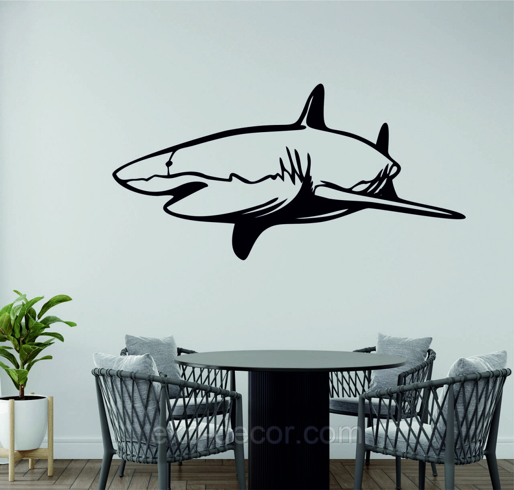 Декоративное настенное Панно «Акула» Декор на стену 110*54 см, Черный Киев - изображение 8