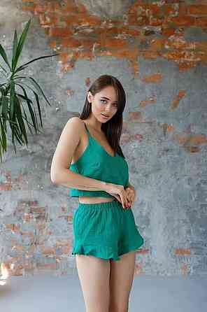 Жіноча піжама майка з шортами Зелений M Харків