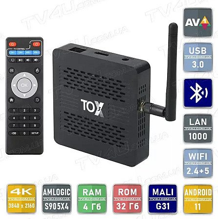 Смарт ТВ приставка TOX3 4/32 Гб Smart TV Box Android 11 Андроїд ТВ бокс Київ - фото 1