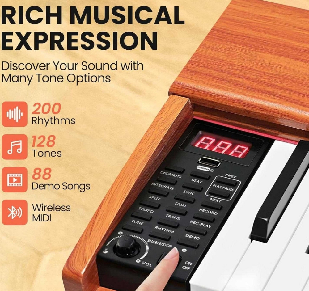 Цифрове піаніно Fesley FEP760 (стійка, 3 педалі, пюпітр, адаптер) Харків - фото 6