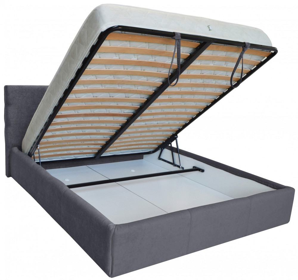 Кровать Двуспальная Manchester VIP 180 х 200 см Мисти Dark Grey A1 С дополнительной металлической цельносварной рамой Темно-серый Киев - изображение 4