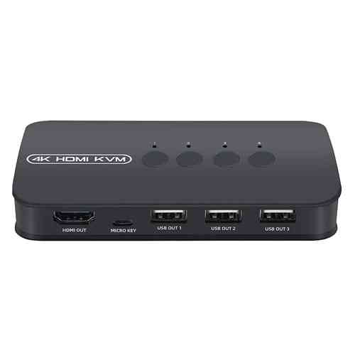 KVM свич переключатель, 4 порта, HDMI USB, кнопка Винница
