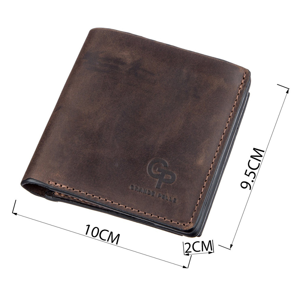 Стильне портмоне унісекс з накладної монетницьою GRANDE PELLE 11223 Коричнева Київ - фото 3