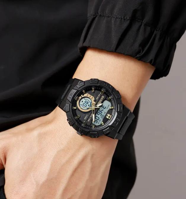 Мужские спортивные часы Skmei 1881 (Черные с золотистым и белым циферблатом) Винница - изображение 7