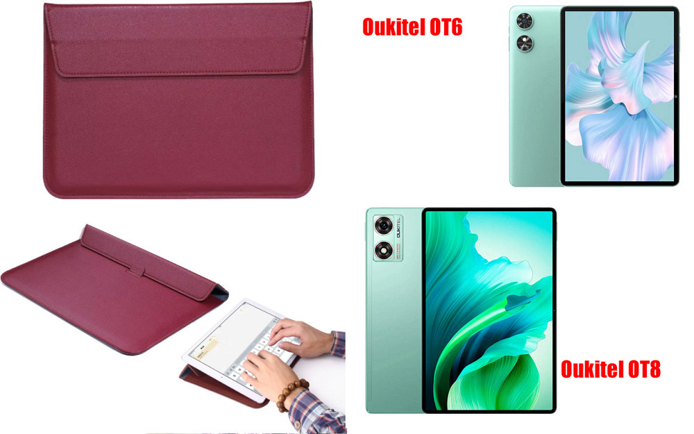 Чохол-конверт VitoCase для Oukitel OT6, OT8, з функцією підставки для планшета Бордовий Київ - фото 1