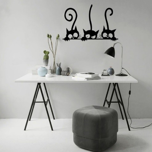 Виниловая наклейка с котами 20 на 30 см черный Киев - изображение 3