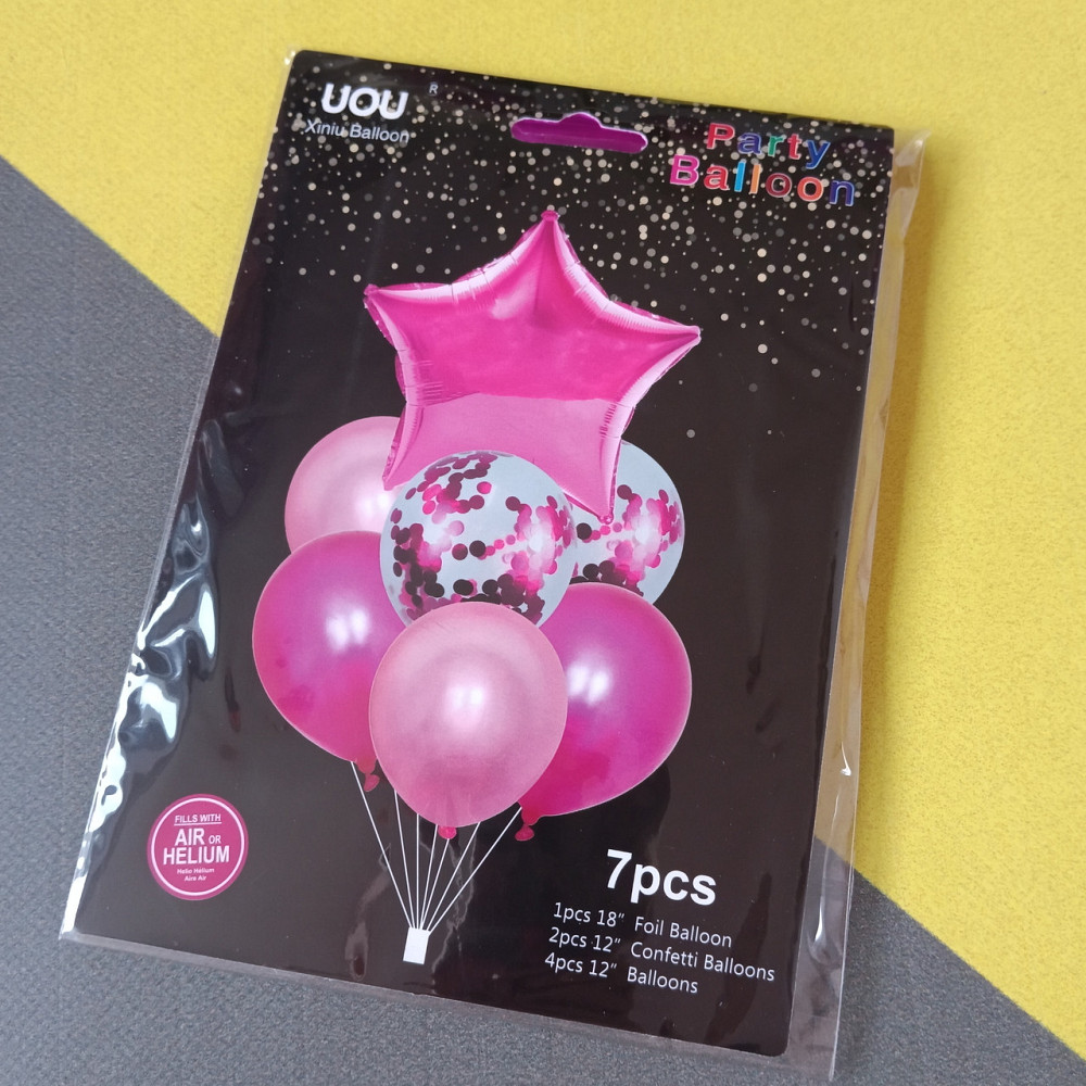 Набор воздушных шариков малиновый 7шт Киев - изображение 1