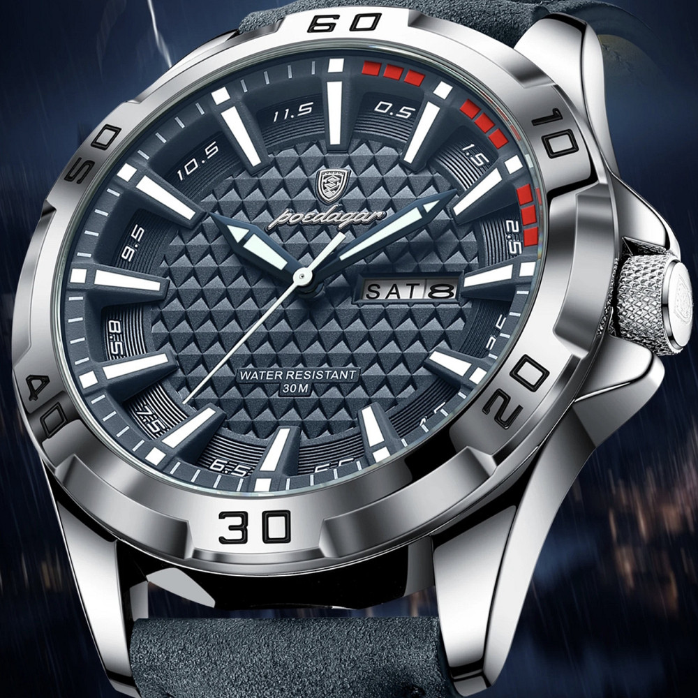 Часы мужские наручные кварцевые Poedagar Gambit Синий Киев - изображение 15